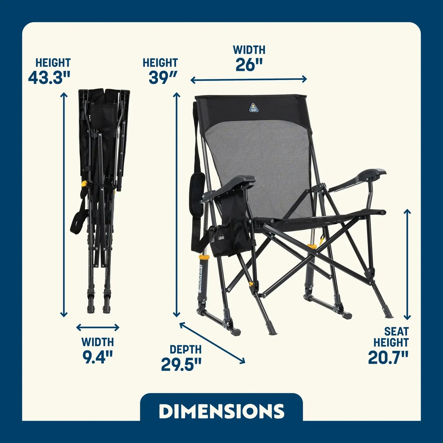Premium All-Weather BreezeRocker - Choice 504 - RoadTrip Rocker Smooth Motion Camp Chair Detail