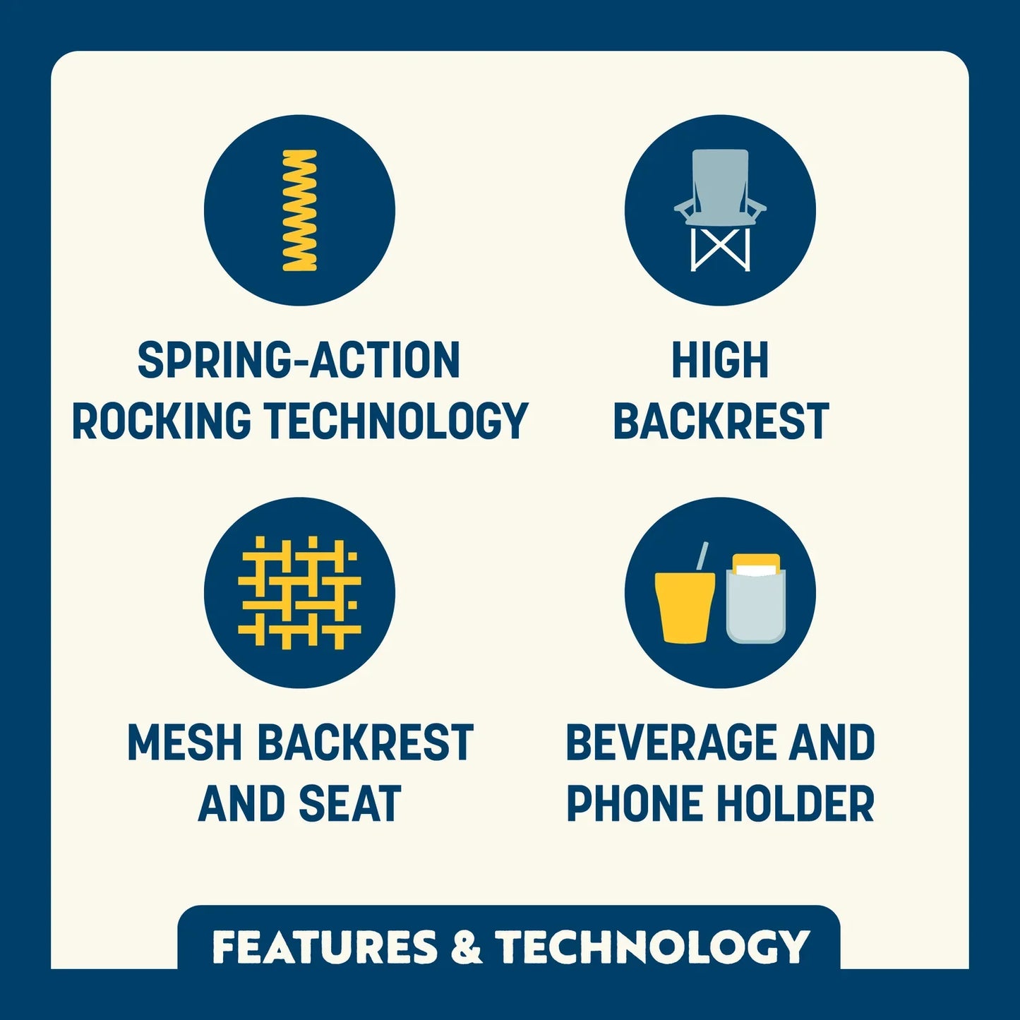 Premium All-Weather BreezeRocker - Choice 504 - RoadTrip Rocker Smooth Motion Camp Chair Detail
