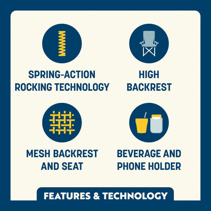 Premium All-Weather BreezeRocker - Choice 504 - RoadTrip Rocker Smooth Motion Camp Chair Detail