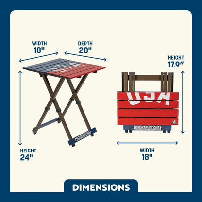 Multi-Functional Cook Compact Camp Table 20 - USA Anniversary Deluxe - Choice 757 - Multi-Functional Heavy-Duty Grilling Table Counter Detail