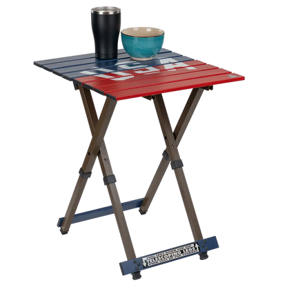 Multi-Functional Cook Compact Camp Table 20 - USA Anniversary Deluxe - Choice 757 - Multi-Functional Heavy-Duty Grilling Table Counter Detail