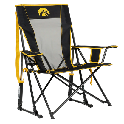 Luxury Camp College Comfort Pro Rocker - Iowa Hawkeyes - Choice 249 - Patented Spring-Action Rocking Chair for Camping - Default Title