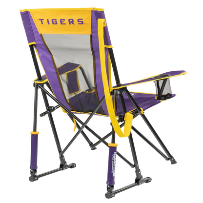 Luxury Camp College Comfort Pro Rocker - LSU Tigers - Choice 880 - RoadTrip Rocker Smooth Motion Camp Chair Detail