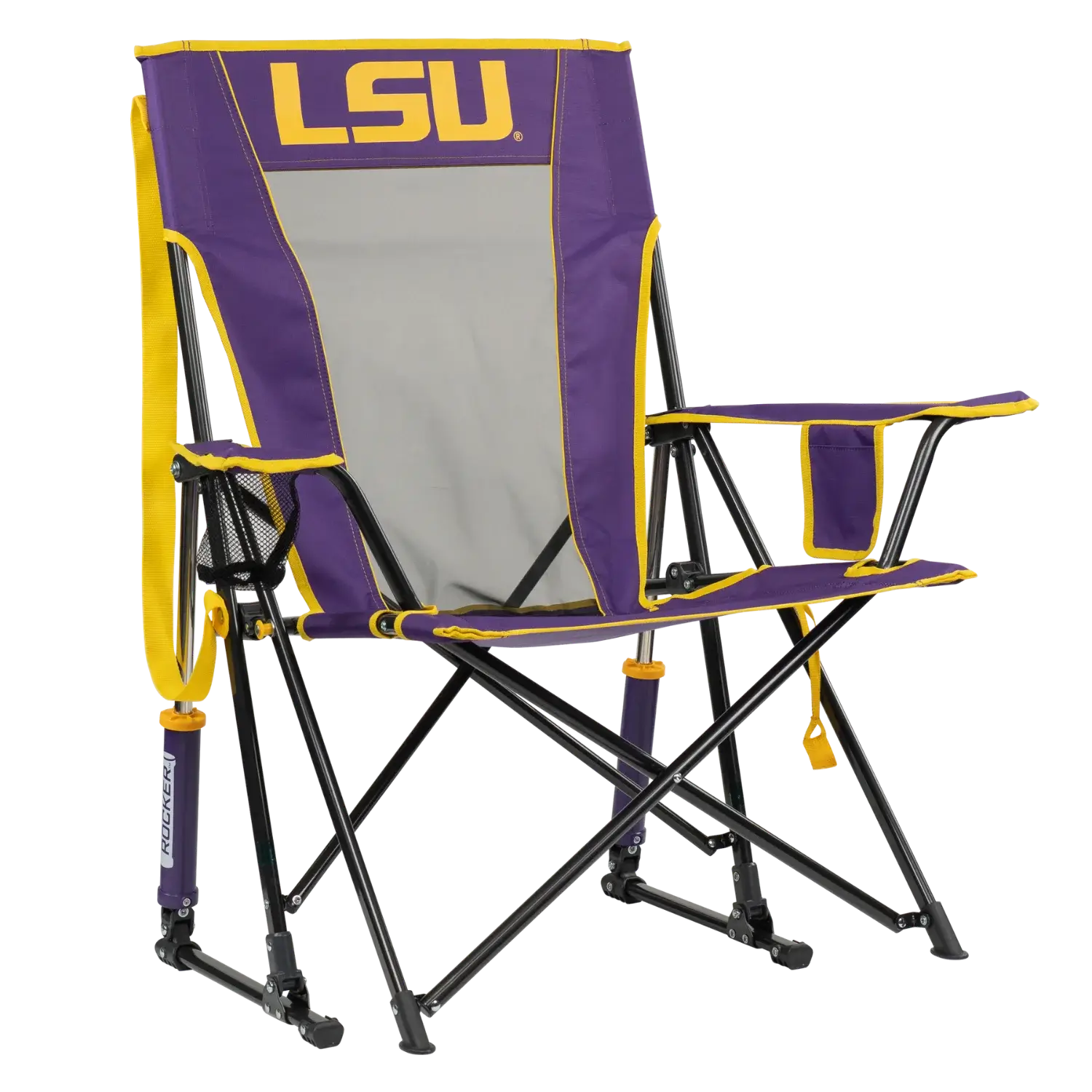 Luxury Camp College Comfort Pro Rocker - LSU Tigers - Choice 880 - RoadTrip Rocker Smooth Motion Camp Chair - Default Title