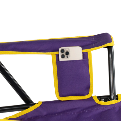 Luxury Camp College Comfort Pro Rocker - LSU Tigers - Choice 880 - RoadTrip Rocker Smooth Motion Camp Chair Detail
