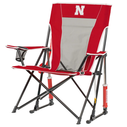 Luxury Camp College Comfort Pro Rocker - Nebraska Cornhuskers - Choice 161 - RoadTrip Rocker Smooth Motion Camp Chair Detail