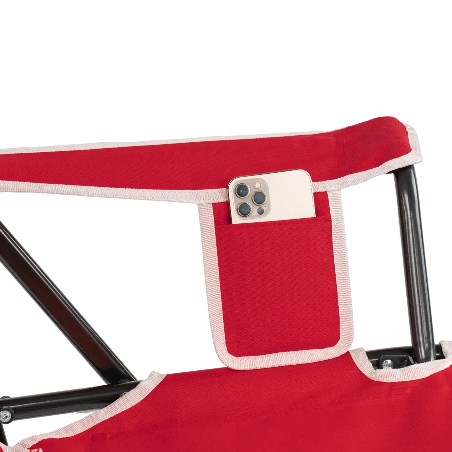 Luxury Camp College Comfort Pro Rocker - Nebraska Cornhuskers - Choice 161 - RoadTrip Rocker Smooth Motion Camp Chair Detail