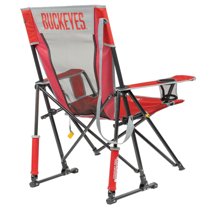 Patented Spring-Action College Comfort Pro Rocker - Ohio State Buckeyes - Choice 676 - RoadTrip Rocker Smooth Motion Camp Chair Detail