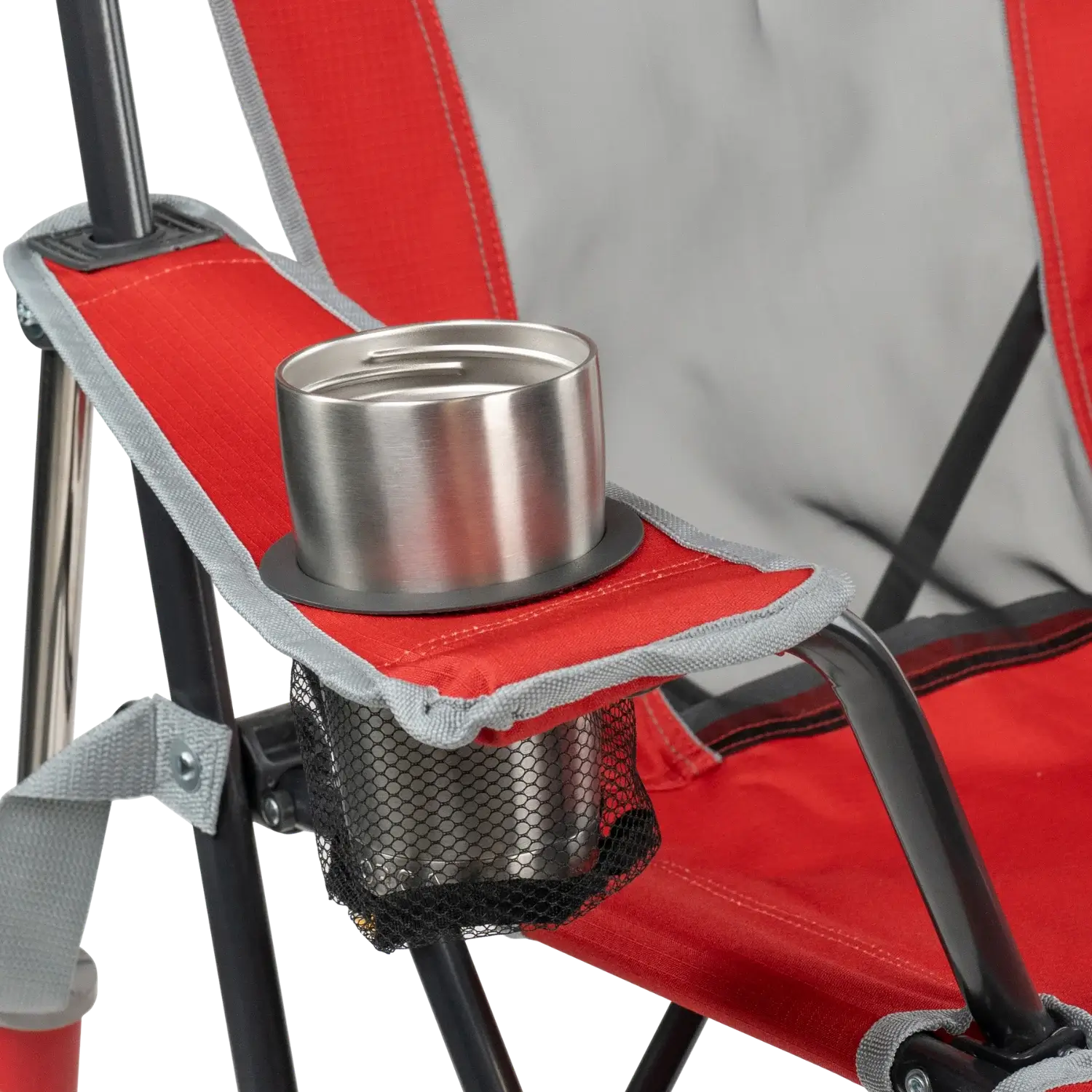 Patented Spring-Action College Comfort Pro Rocker - Ohio State Buckeyes - Choice 676 - RoadTrip Rocker Smooth Motion Camp Chair Detail