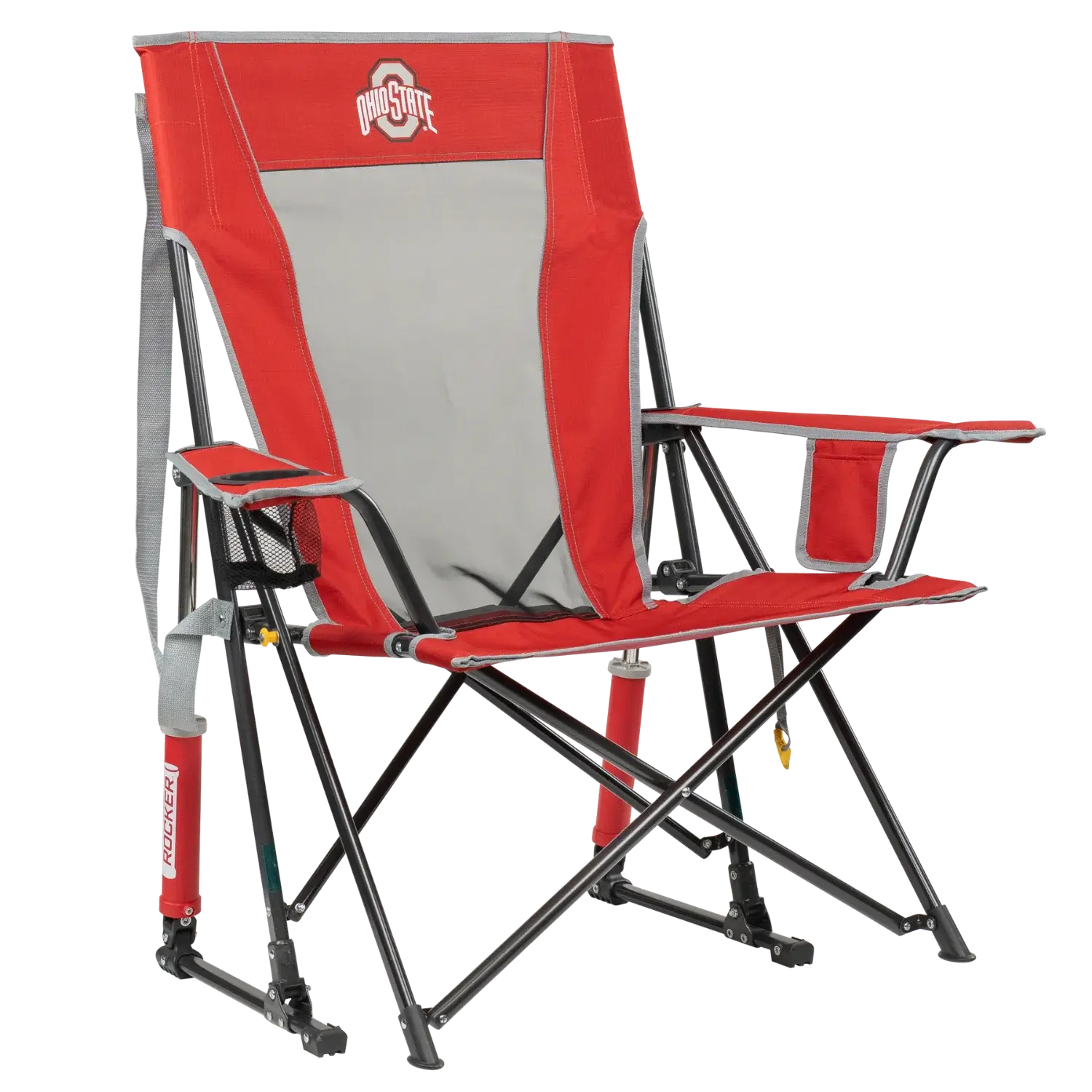 Patented Spring-Action College Comfort Pro Rocker - Ohio State Buckeyes - Choice 676 - RoadTrip Rocker Smooth Motion Camp Chair - Default Title