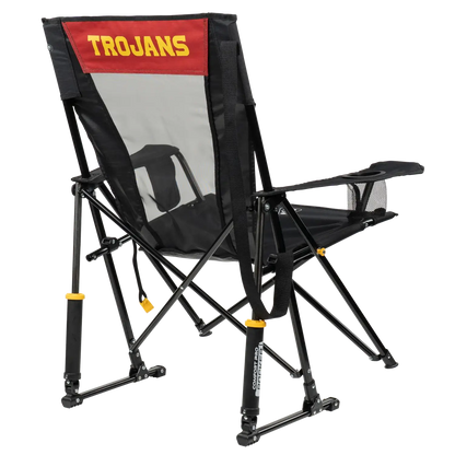 Luxury Camp College Comfort Pro Rocker - USC Trojans - Choice 856 - Freestyle Rocker Portable Outdoor Folding Chair Detail