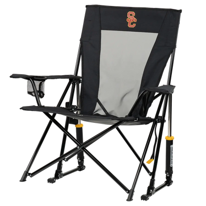 Luxury Camp College Comfort Pro Rocker - USC Trojans - Choice 856 - Freestyle Rocker Portable Outdoor Folding Chair Detail