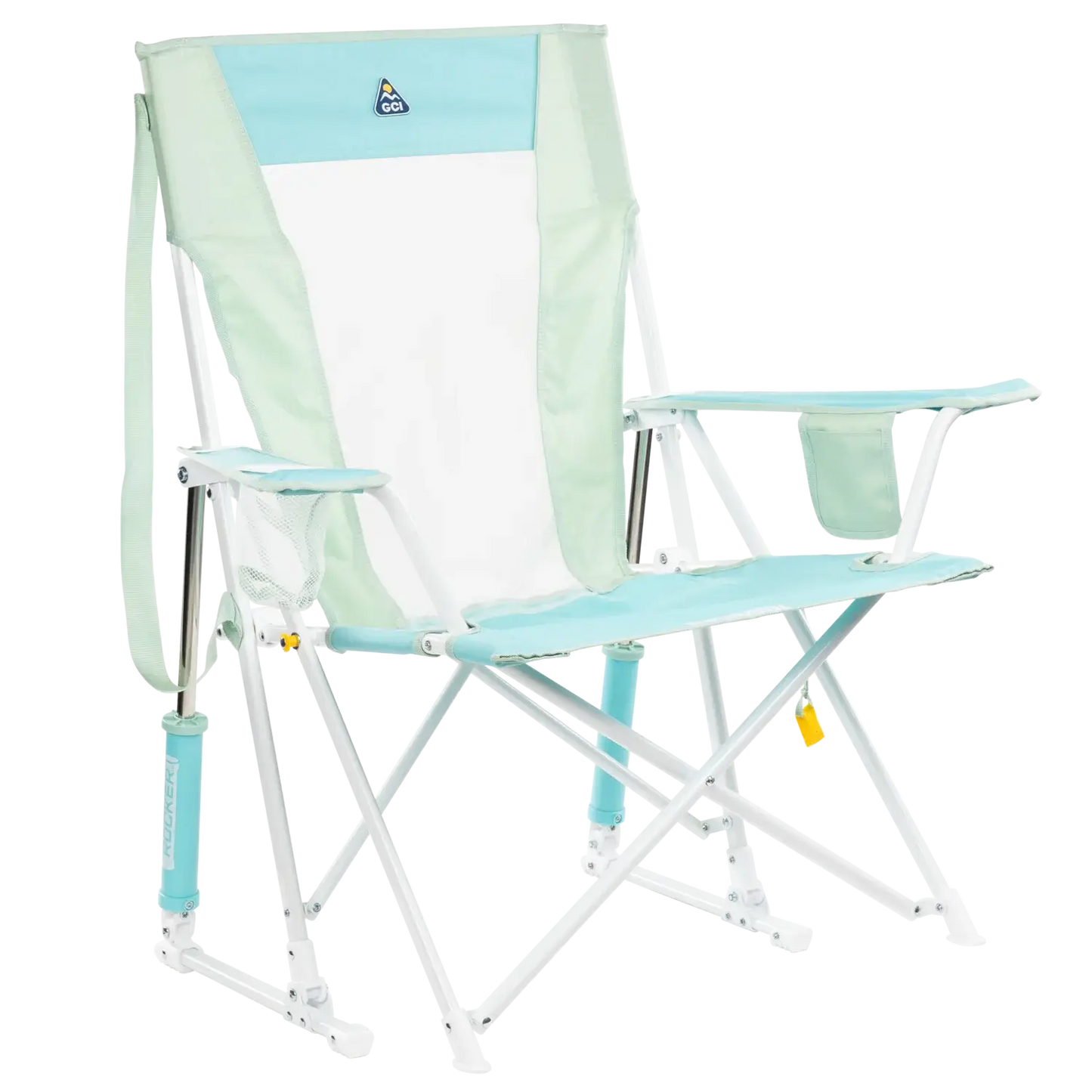 Heavy-Duty Freestyle Comfort Pro Rocker - Choice 375 - Freestyle Rocker Portable Outdoor Folding Chair - Pastel Green