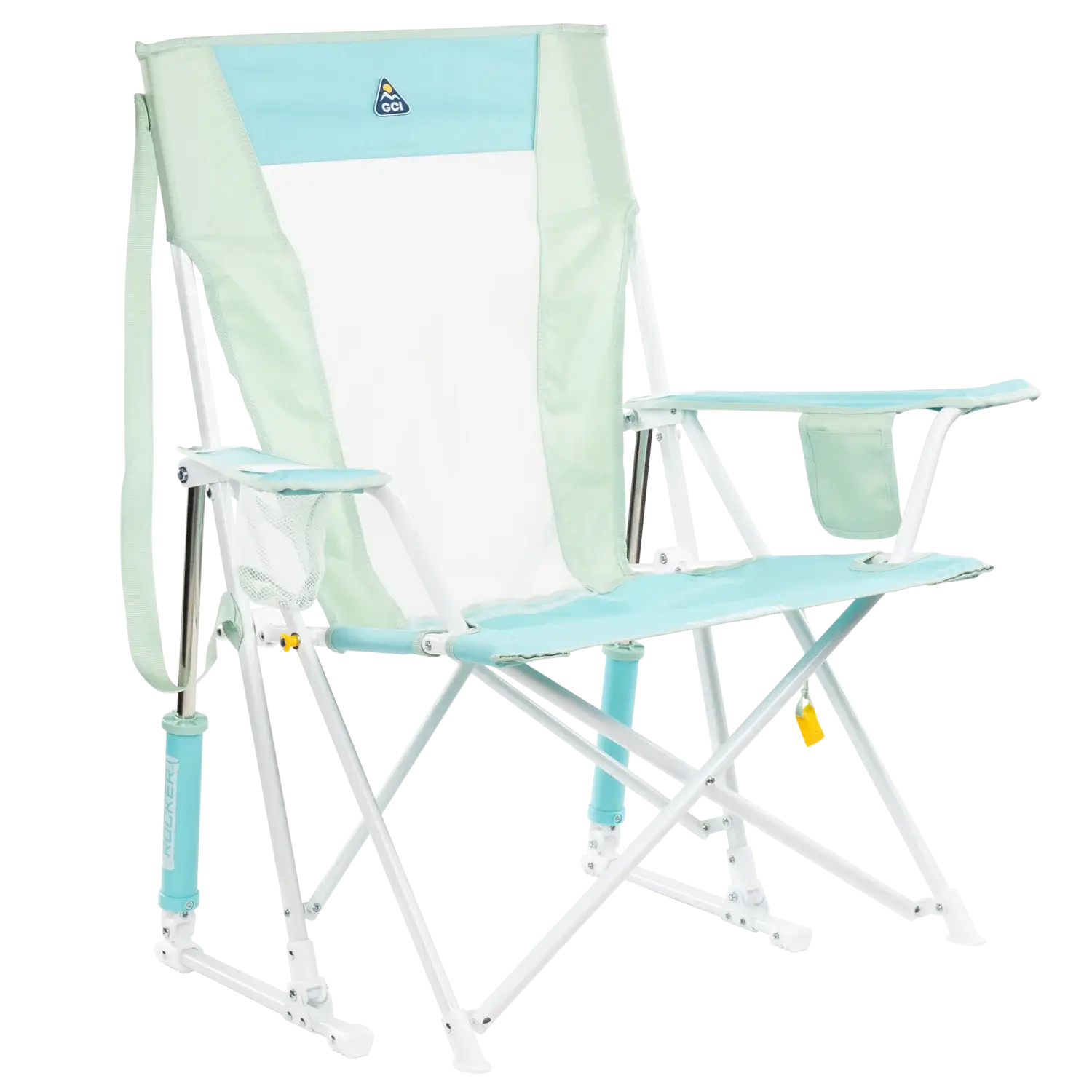 Heavy-Duty Freestyle Comfort Pro Rocker - Choice 375 - Freestyle Rocker Portable Outdoor Folding Chair - Pastel Green