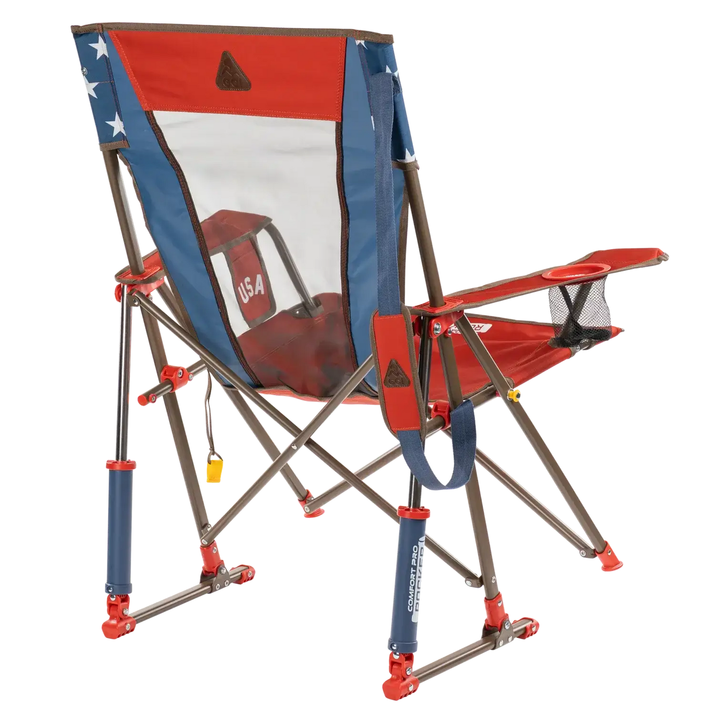 Patented Spring-Action Comfort Pro Rocker - USA Anniversary Deluxe - Choice 424 - Freestyle Rocker Portable Outdoor Folding Chair Detail