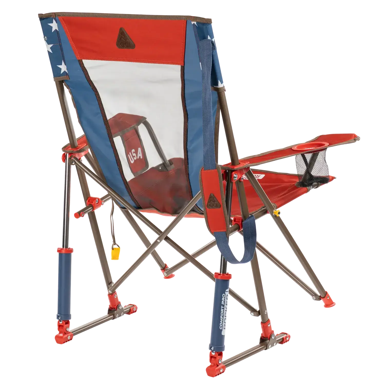 Patented Spring-Action Comfort Pro Rocker - USA Anniversary Deluxe - Choice 424 - Freestyle Rocker Portable Outdoor Folding Chair Detail