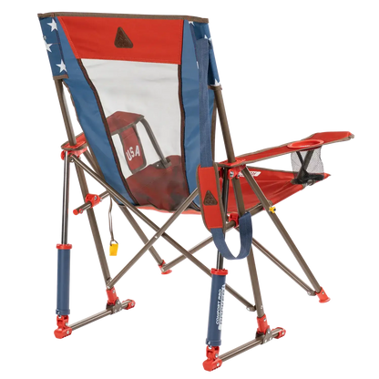 Patented Spring-Action Comfort Pro Rocker - USA Anniversary Deluxe - Choice 424 - Freestyle Rocker Portable Outdoor Folding Chair Detail