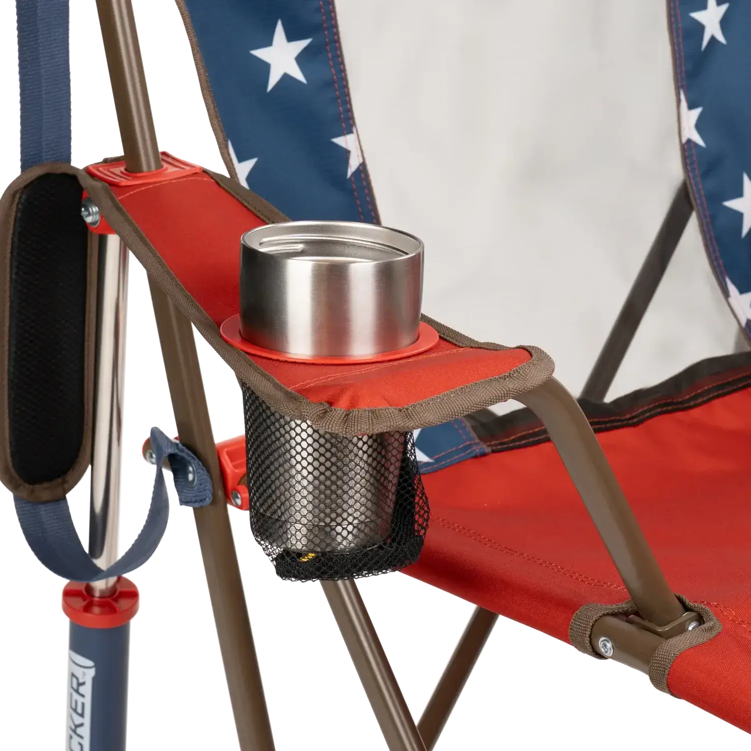 Patented Spring-Action Comfort Pro Rocker - USA Anniversary Deluxe - Choice 424 - Freestyle Rocker Portable Outdoor Folding Chair Detail