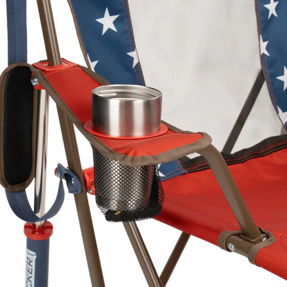 Patented Spring-Action Comfort Pro Rocker - USA Anniversary Deluxe - Choice 424 - Freestyle Rocker Portable Outdoor Folding Chair Detail