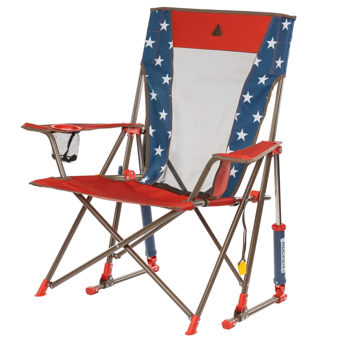 Patented Spring-Action Comfort Pro Rocker - USA Anniversary Deluxe - Choice 424 - Freestyle Rocker Portable Outdoor Folding Chair Detail