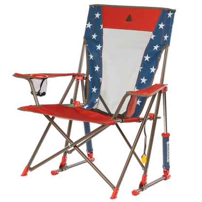 Patented Spring-Action Comfort Pro Rocker - USA Anniversary Deluxe - Choice 424 - Freestyle Rocker Portable Outdoor Folding Chair Detail