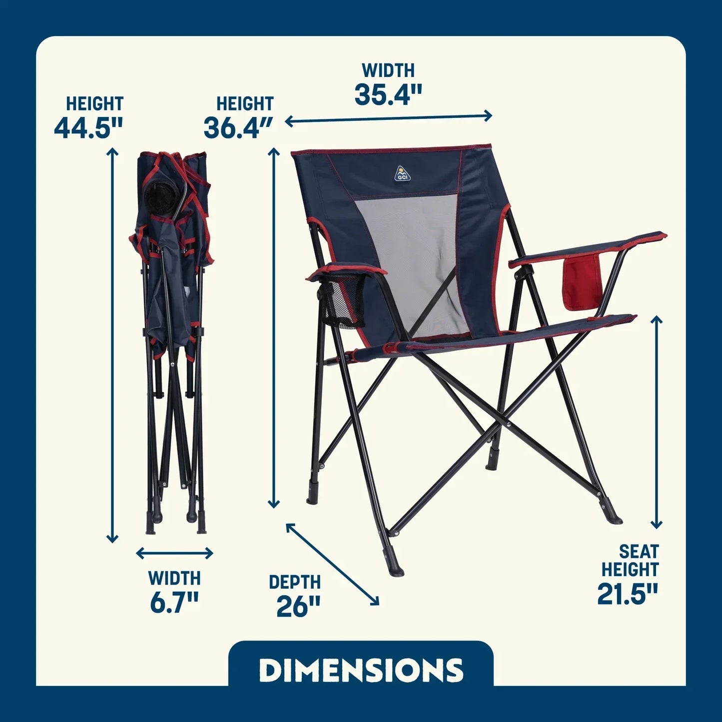 Space-Saving Pico Comfort Quad Chair - Choice 989 - Premium Slim-Fold Compact Chair with Messenger Bag Detail