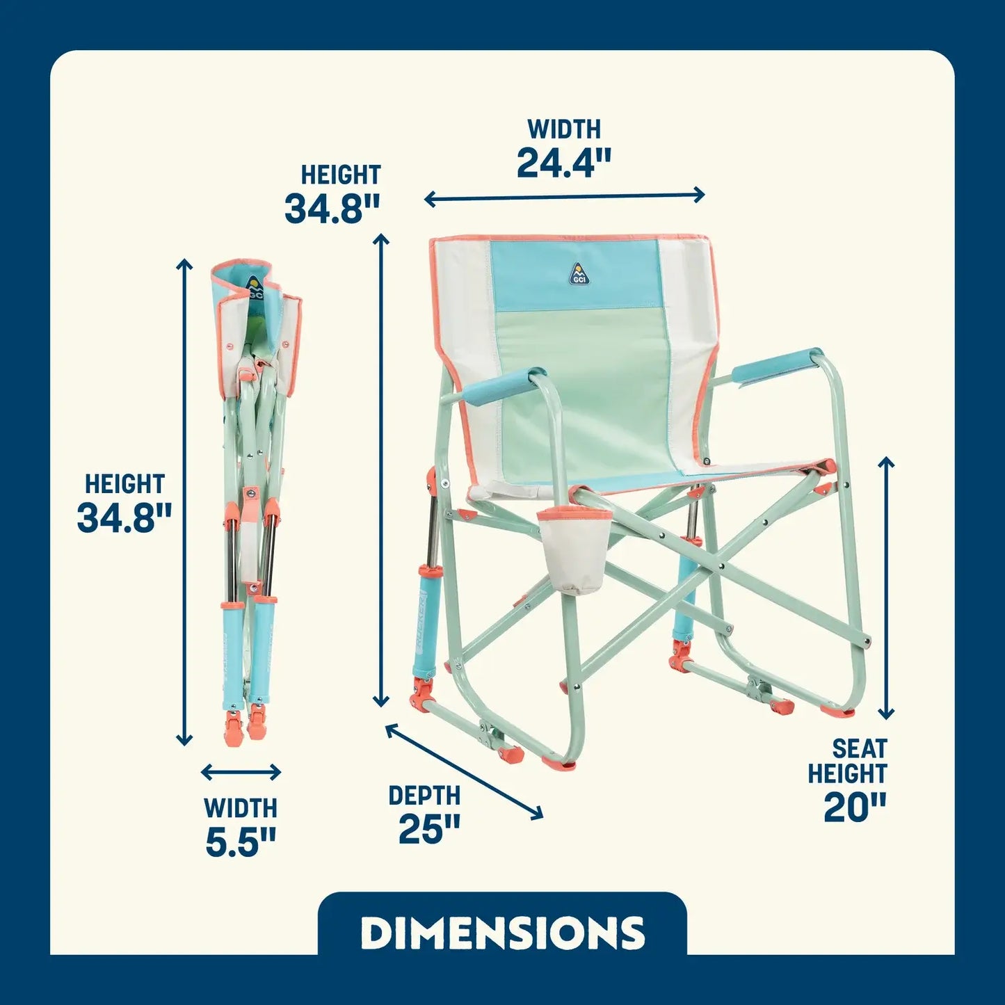 Heavy-Duty Freestyle Freestyle Rocker - Choice 711 - RoadTrip Rocker Smooth Motion Camp Chair Detail