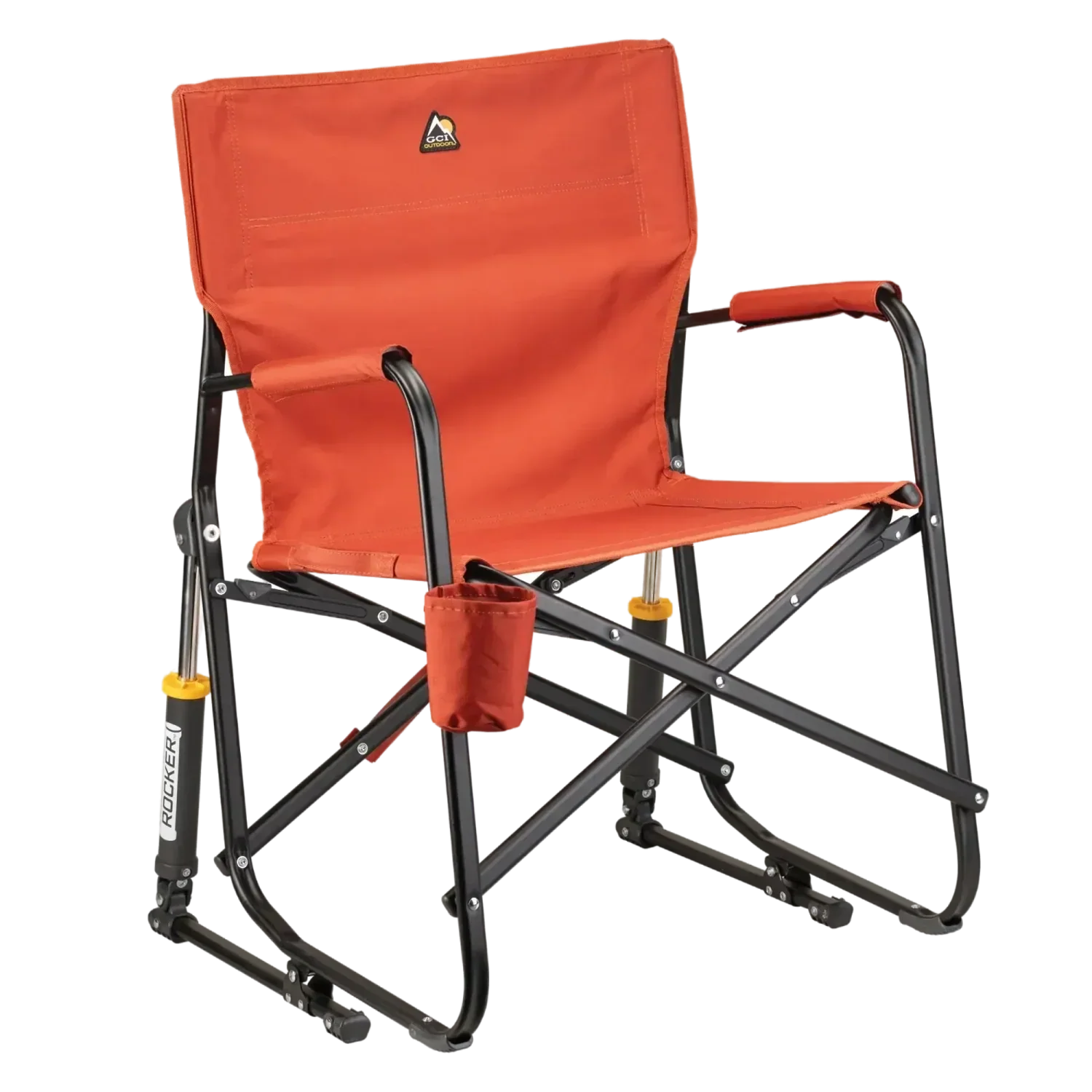 Luxury Camp Freestyle Rocker - Pumpkin Spice - Choice 373 - Freestyle Rocker Portable Outdoor Folding Chair - Pumpkin Spice
