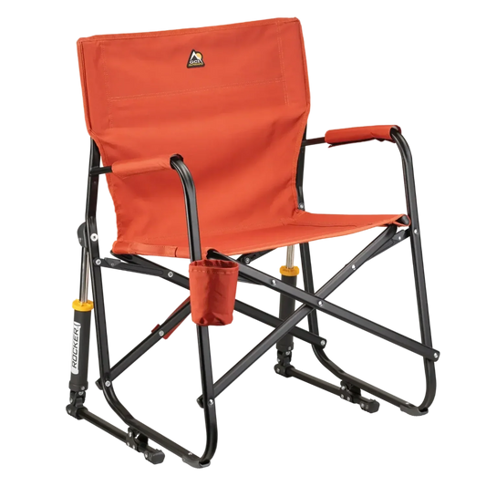 Luxury Camp Freestyle Rocker - Pumpkin Spice - Choice 373 - Freestyle Rocker Portable Outdoor Folding Chair - Pumpkin Spice