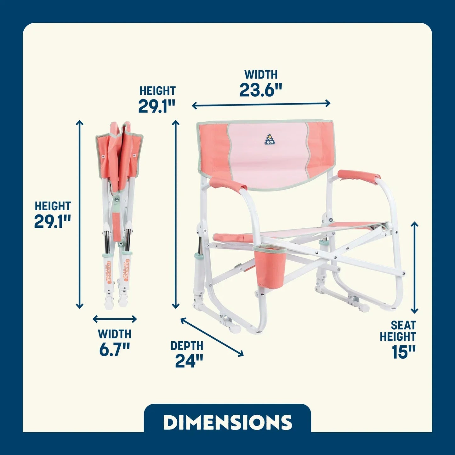 Premium All-Weather Grab & Go Rocker - Choice 551 - Freestyle Rocker Portable Outdoor Folding Chair Detail