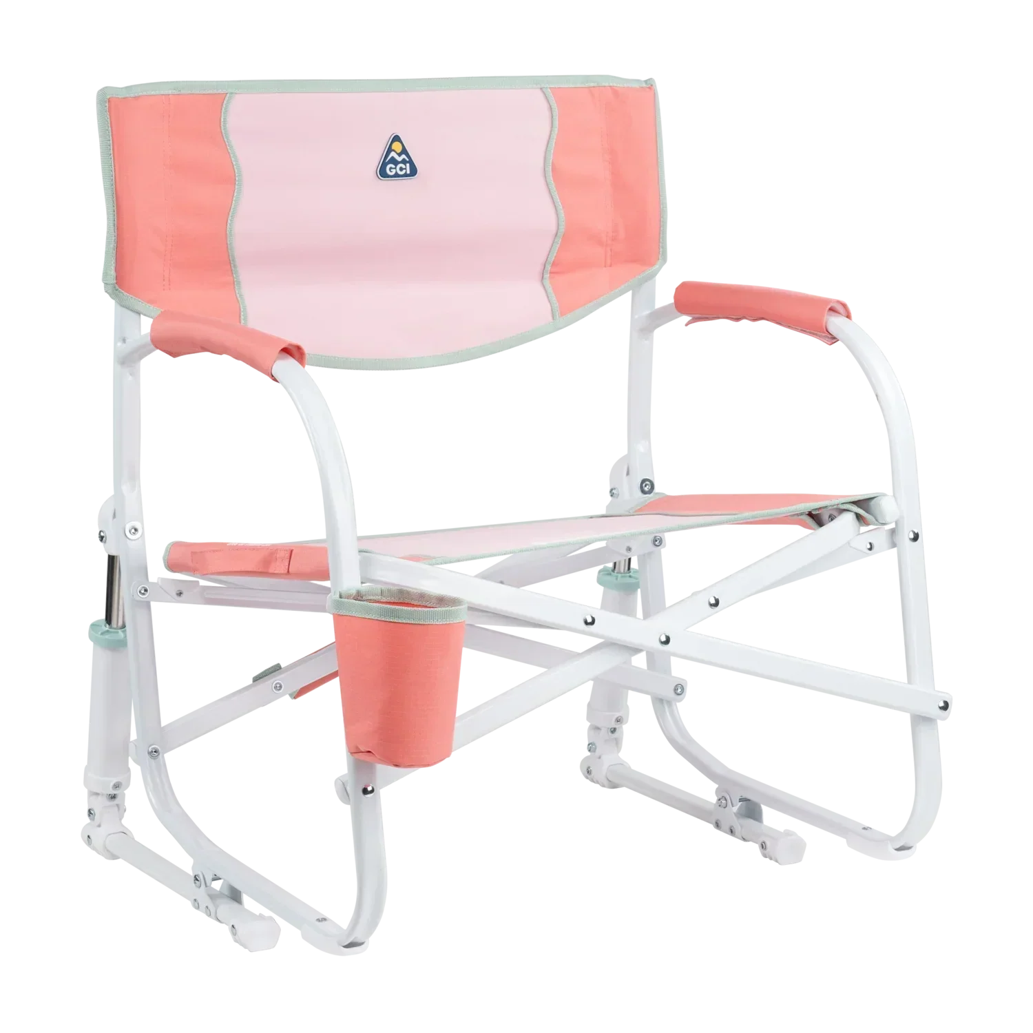 Premium All-Weather Grab & Go Rocker - Choice 551 - Freestyle Rocker Portable Outdoor Folding Chair - Coral