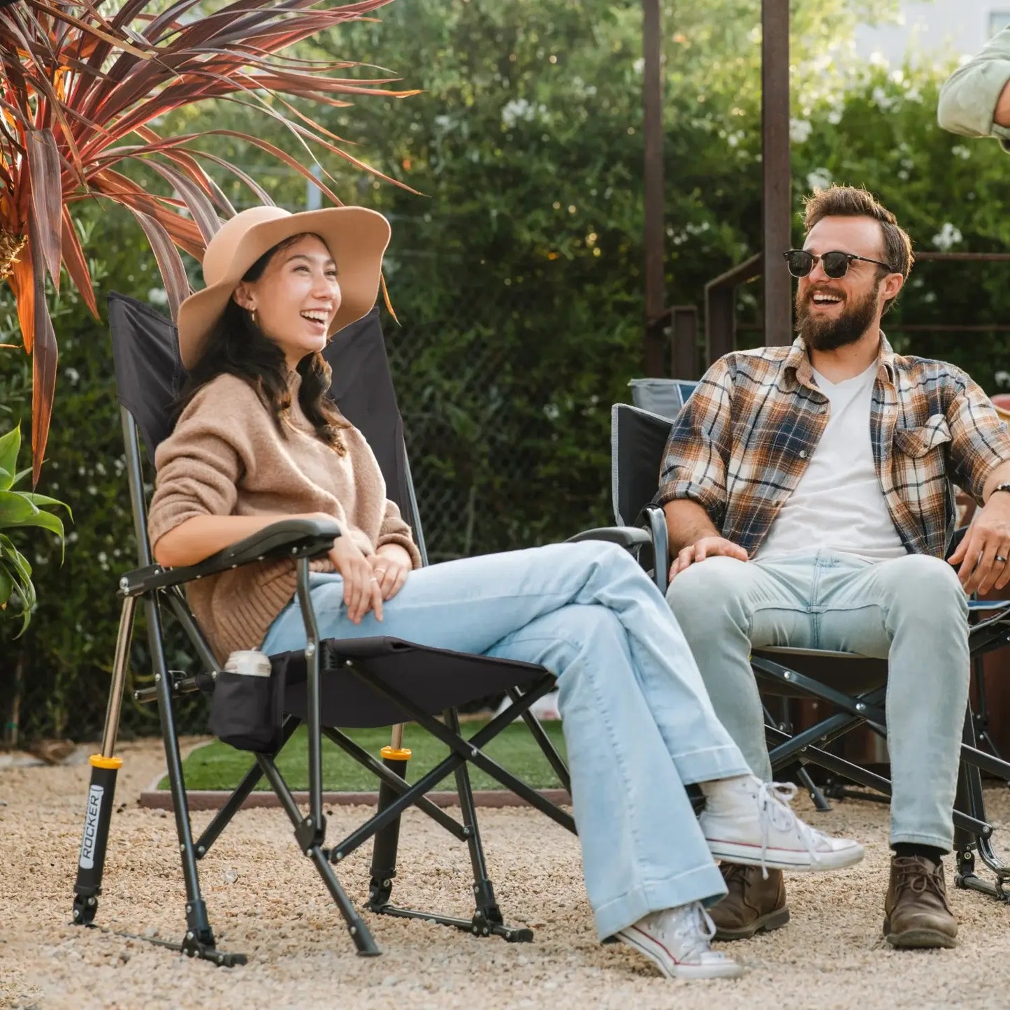 Heavy-Duty Freestyle RoadTrip Rocker - Choice 855 - Patented Spring-Action Rocking Chair for Camping Detail