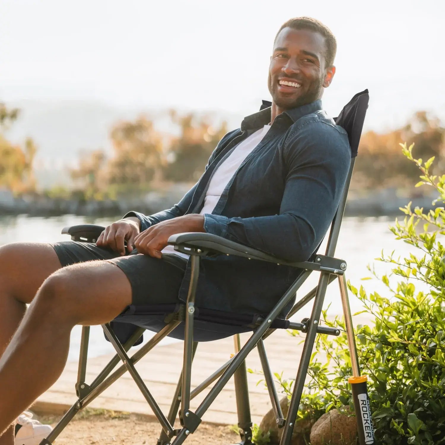 Heavy-Duty Freestyle RoadTrip Rocker - Choice 855 - Patented Spring-Action Rocking Chair for Camping Detail