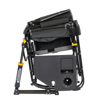 Premium All-Weather Stowaway Rocker with Side Table - Choice 253 - Heavy-Duty Kickback Rocker with Beverage Holder Detail