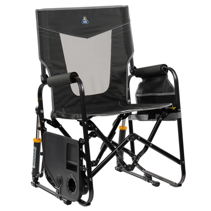 Premium All-Weather Stowaway Rocker with Side Table - Choice 253 - Heavy-Duty Kickback Rocker with Beverage Holder Detail