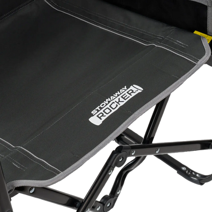 Premium All-Weather Stowaway Rocker with Side Table - Choice 253 - Heavy-Duty Kickback Rocker with Beverage Holder Detail