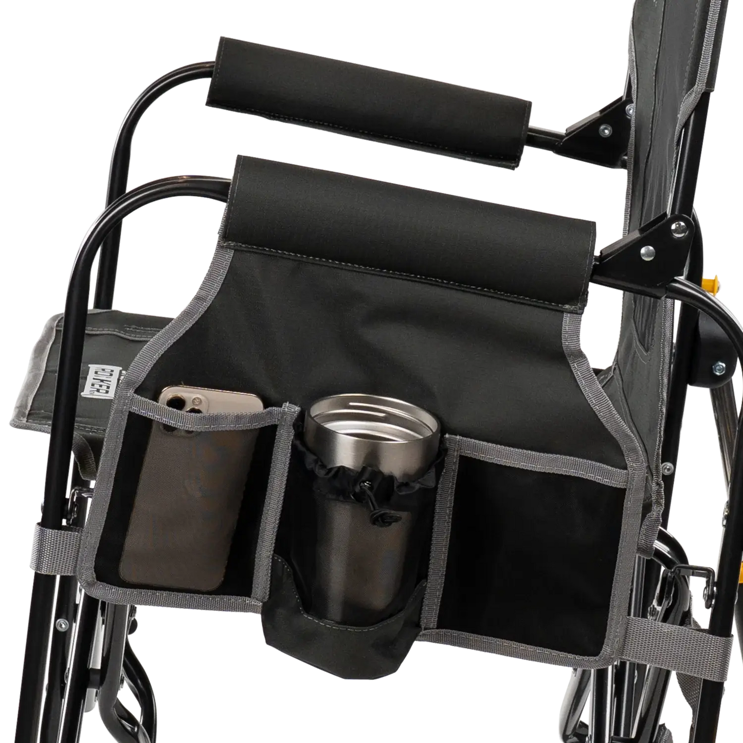 Premium All-Weather Stowaway Rocker with Side Table - Choice 253 - Heavy-Duty Kickback Rocker with Beverage Holder Detail