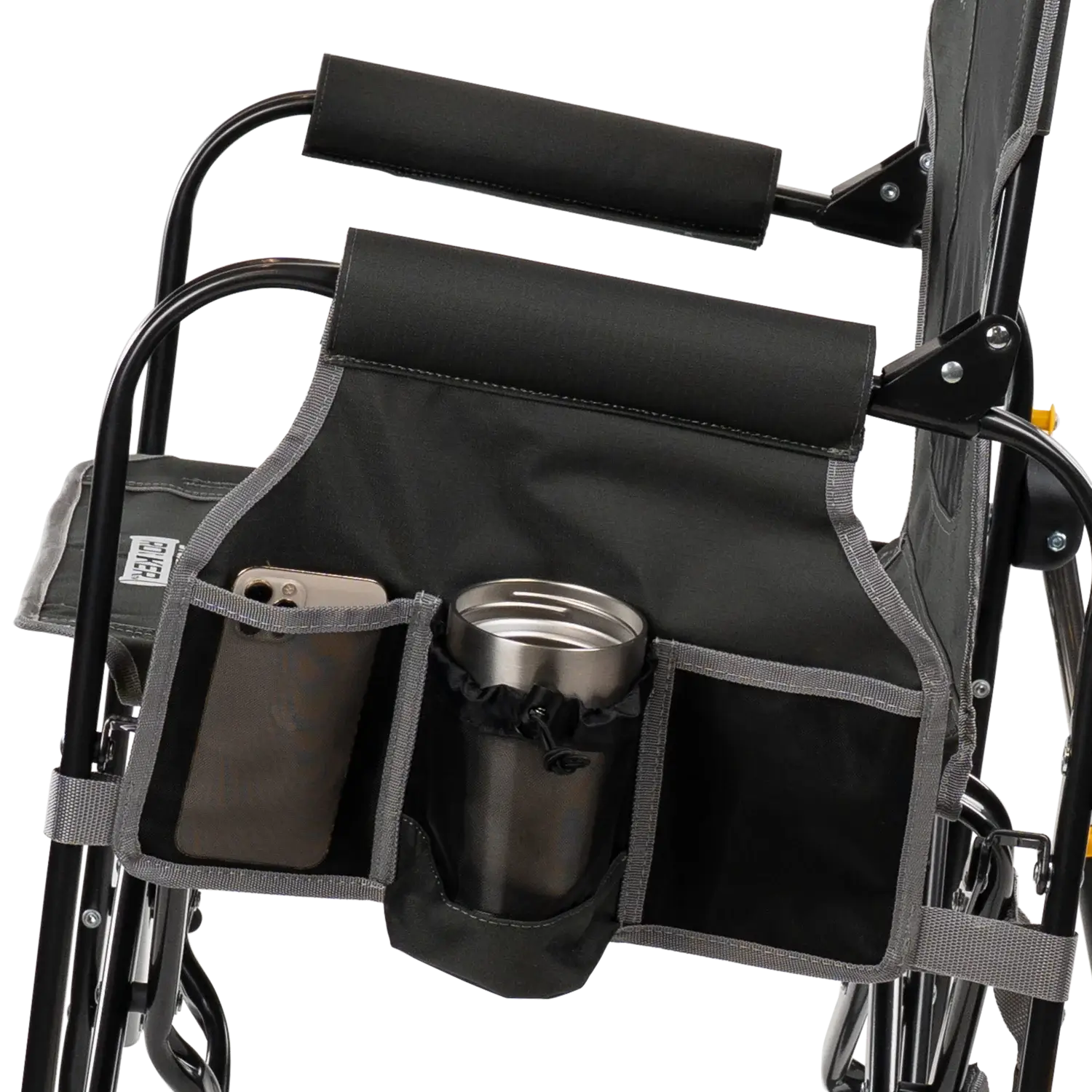 Premium All-Weather Stowaway Rocker with Side Table - Choice 253 - Heavy-Duty Kickback Rocker with Beverage Holder Detail