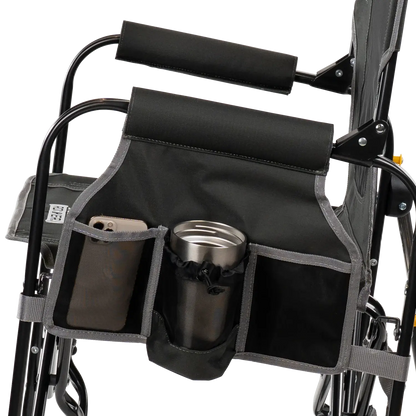 Premium All-Weather Stowaway Rocker with Side Table - Choice 253 - Heavy-Duty Kickback Rocker with Beverage Holder Detail