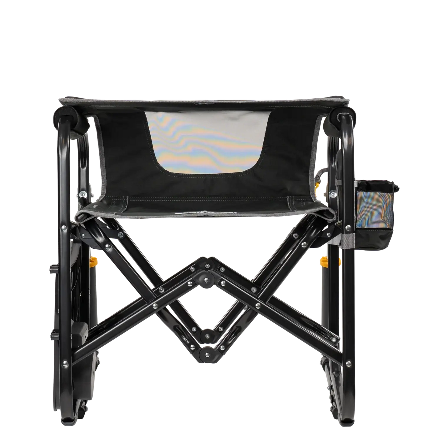 Premium All-Weather Stowaway Rocker with Side Table - Choice 253 - Heavy-Duty Kickback Rocker with Beverage Holder Detail