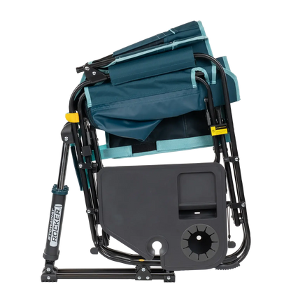 Premium All-Weather Stowaway Rocker with Side Table - Choice 253 - Heavy-Duty Kickback Rocker with Beverage Holder Detail