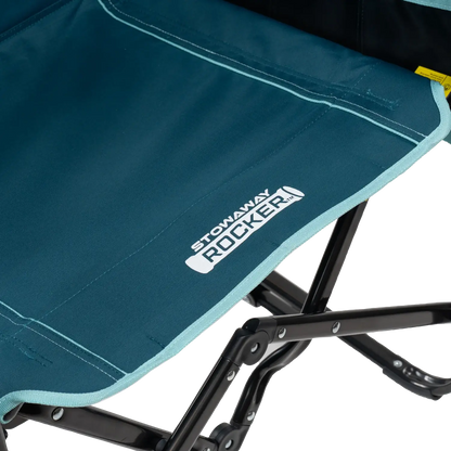 Premium All-Weather Stowaway Rocker with Side Table - Choice 253 - Heavy-Duty Kickback Rocker with Beverage Holder Detail