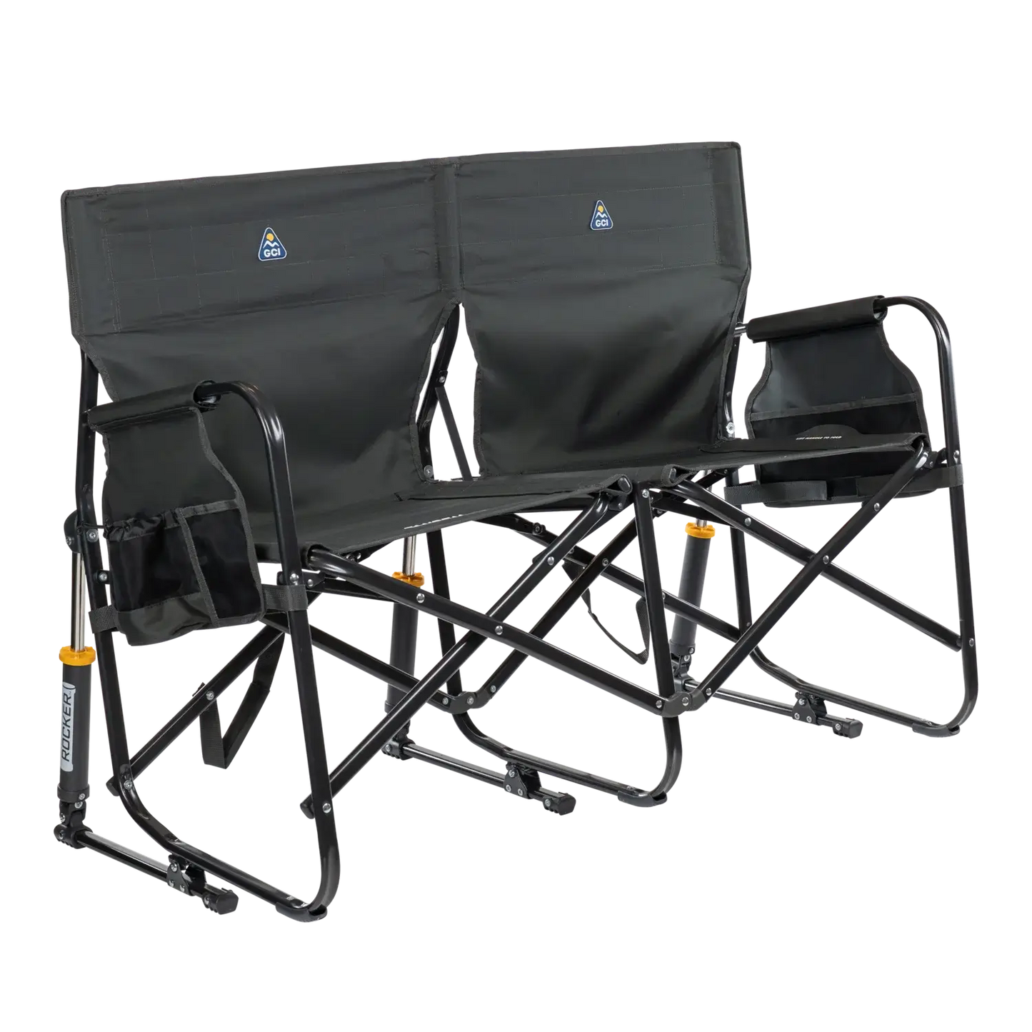 Patented Spring-Action Tandem Rocker - Choice 227 - RoadTrip Rocker Smooth Motion Camp Chair - Dark Charcoal