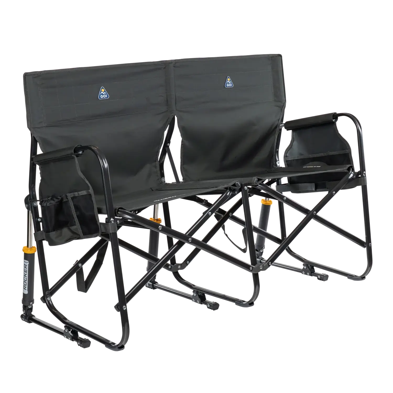 Patented Spring-Action Tandem Rocker - Choice 227 - RoadTrip Rocker Smooth Motion Camp Chair - Dark Charcoal